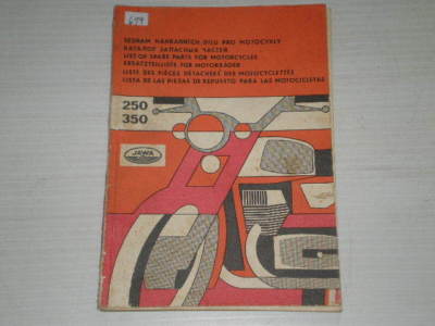 CZ JAWA Motorcycle 250 350 1974 Spare Parts List #A715
