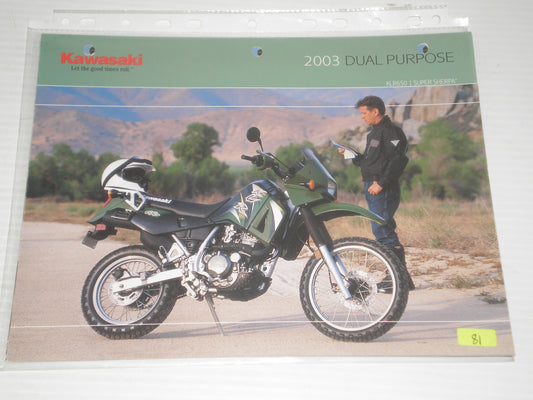 KAWASAKI 2003 DUEL PURPOSE MODELS SALES BROCHURE # 81