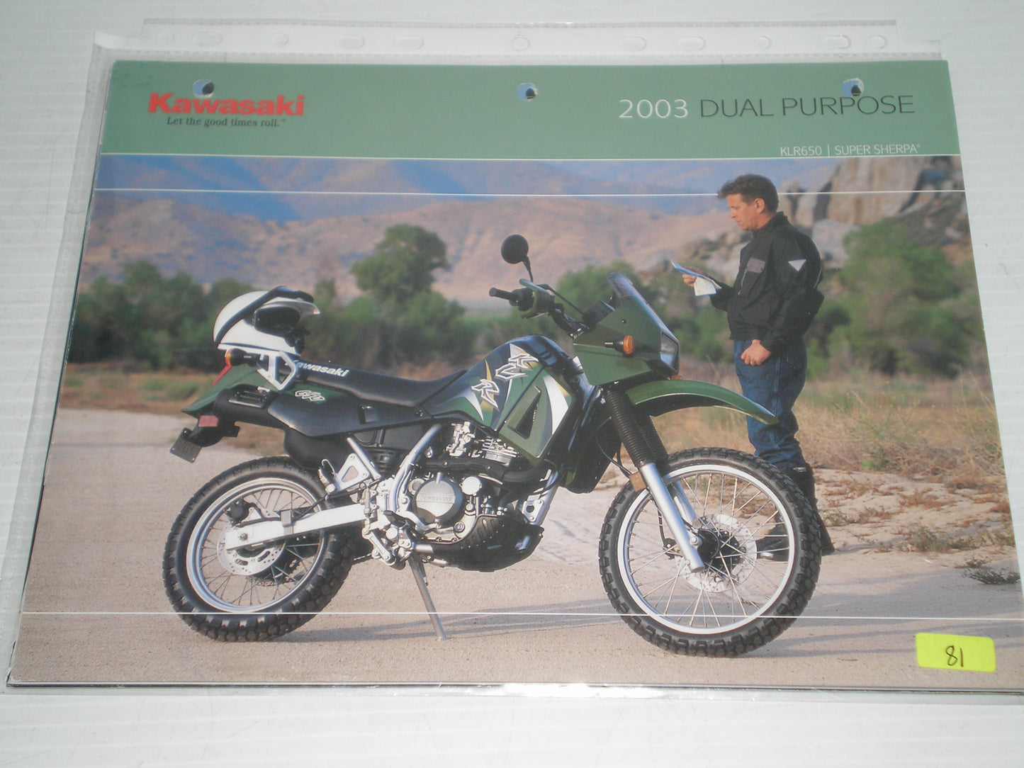 KAWASAKI 2003 DUEL PURPOSE MODELS SALES BROCHURE  # 81