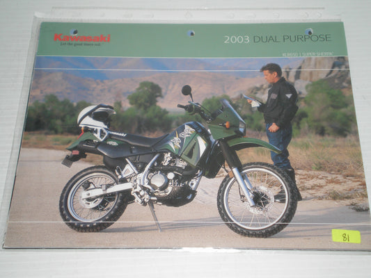 KAWASAKI 2003 DUEL PURPOSE MODELS SALES BROCHURE # 81