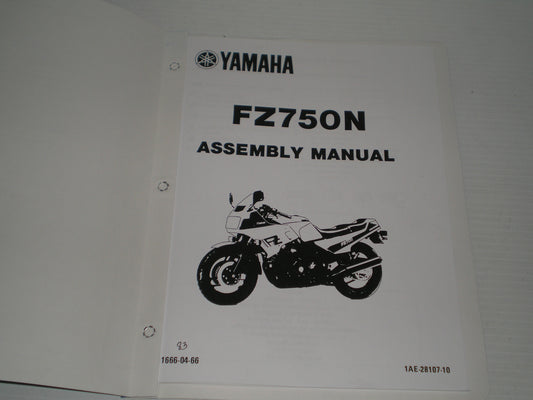 YAMAHA FZ750 1985 Assembly Manual  1AE-28107-10  LIT-11666-04-66  #83