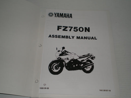 YAMAHA FZ750 1985 Assembly Manual 1AE-28107-10 LIT-11666-04-66 #83