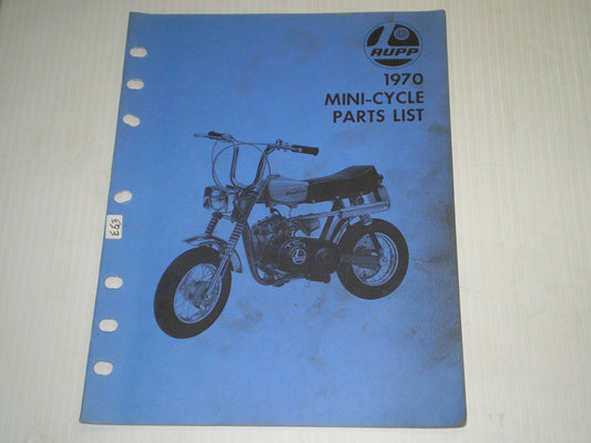 RUPP Roadster Enduro Scrambler Sprint Chopper 1970 Mini-Cycle Parts List / Catalogue  15970  #E81