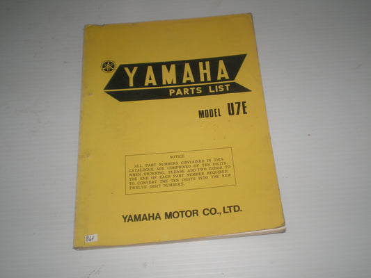 YAMAHA U7E U7 E V75E V75 E 1972 Parts Catalogue / List 339-60 #864