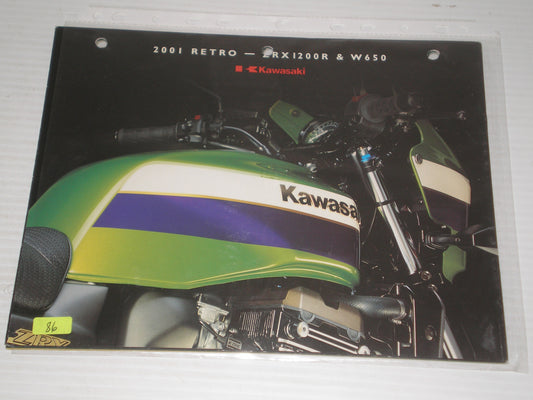 KAWASAKI 2001 RETRO  ZRX 1200  & W650  SALES BROCHURE # 86