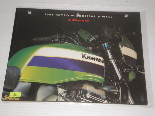 KAWASAKI 2001 RETRO ZRX 1200 & W650 SALES BROCHURE # 86