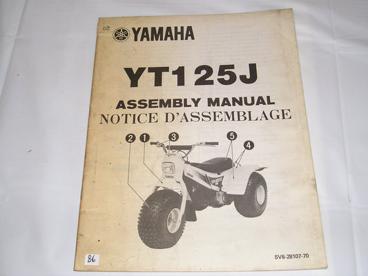 YAMAHA YT125 J 1982 Assembly Manual  5V6-28107-70  #86