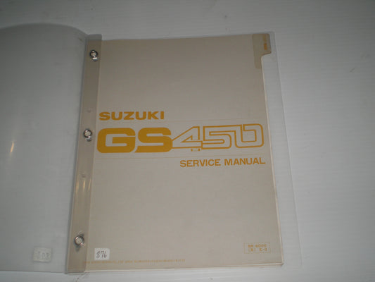 SUZUKI GS450 1980  Service Manual  SR-6020 E-3  #876