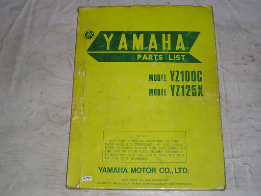 YAMAHA YZ100 C  YZ125 X  1976  Parts List / Catalogue  1G8-28198-60  LIT-10011-G8-00   #877
