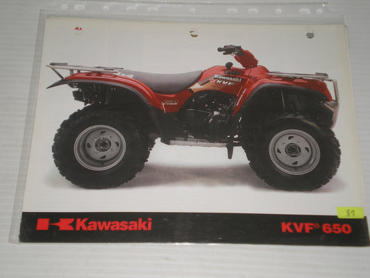 KAWASAKI 2001 KVF65  ATV  SALES BROCHURE  # 87