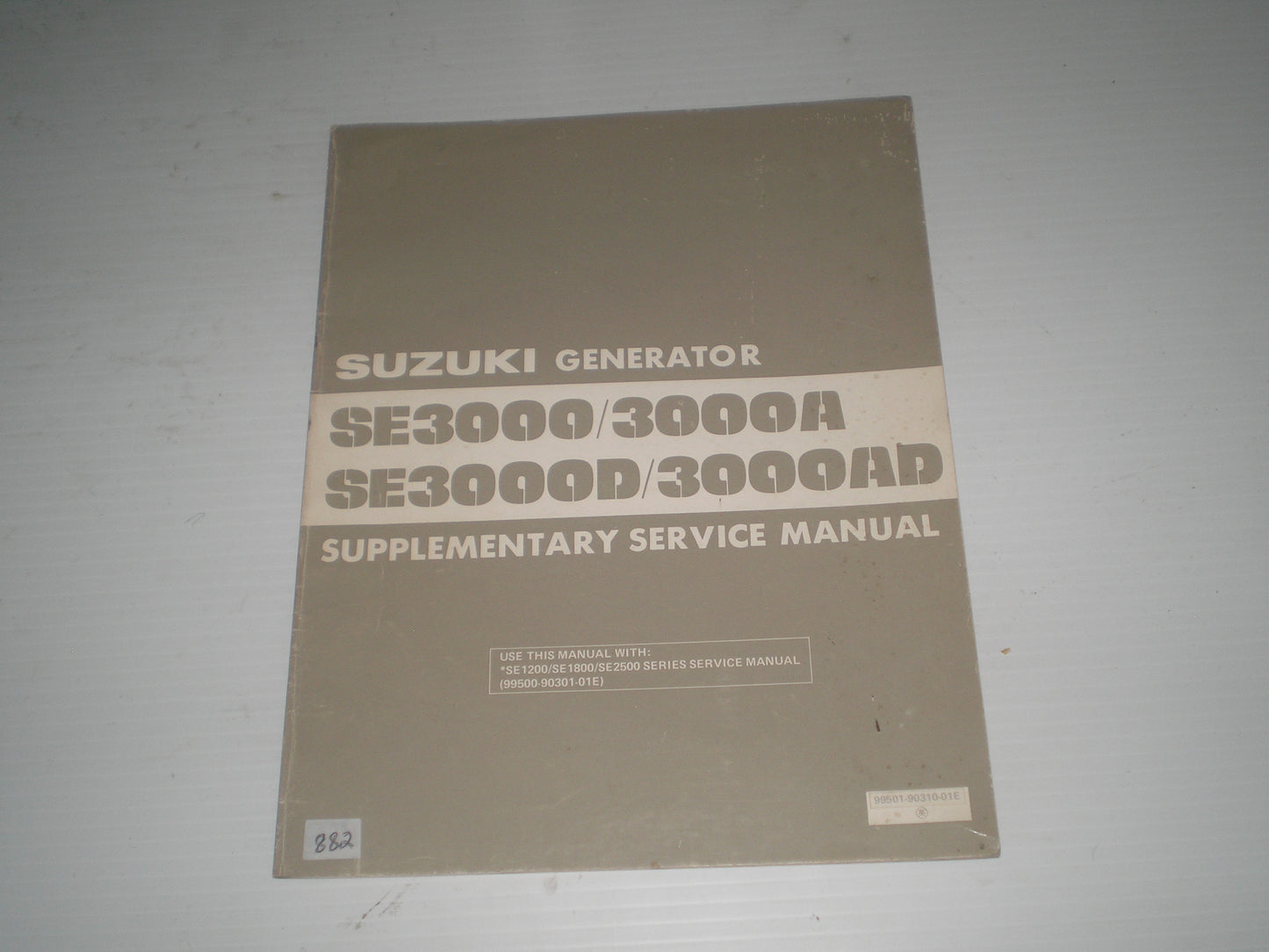SUZUKI SE3000 A D AD  1984  Generator Service Supplement Manual  99501-90310-01E  #882