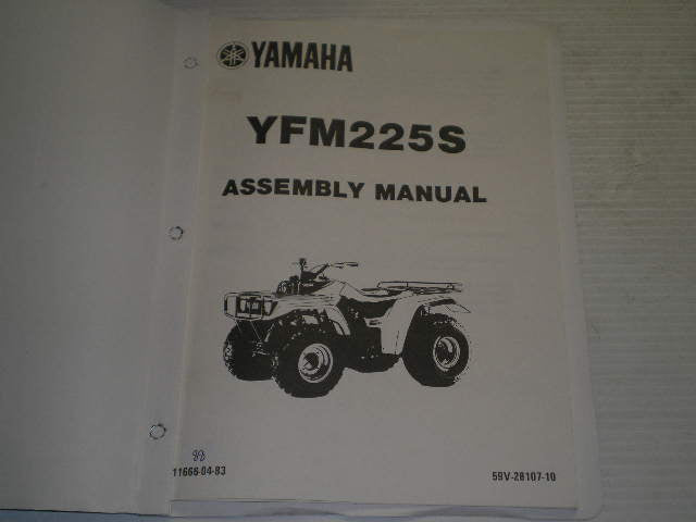 YAMAHA YFM225 S 1986 Assembly Manual  59V-28107-10  LIT-11666-04-83  #88
