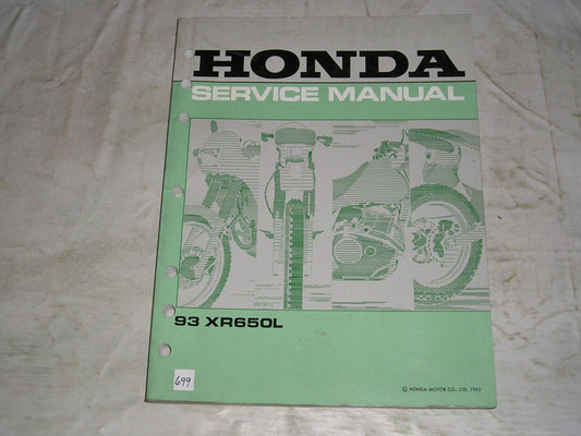 HONDA XR650L P 1993 Service Manual 61MY600 #699