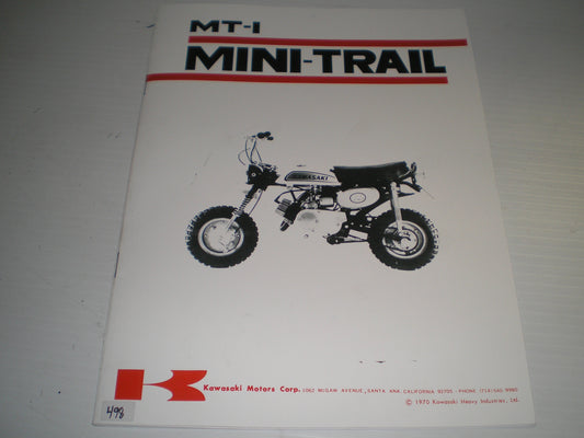 KAWASAKI MT1  MT-1  Mini-Trail  Dynamite  1970  Service Manual  99995-327-01  #467.1