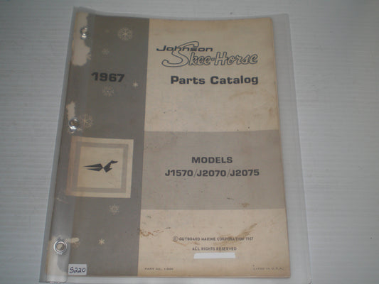 JOHNSON Skee Horse J1570 / J2070 / J2075 1967 Parts Catalogue 112689 #S220