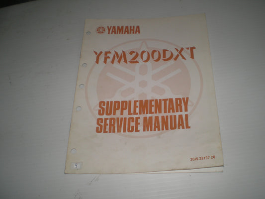YAMAHA YFM200 DXT 1987 Supplementary Service Manual  2GW-28197-20  #9