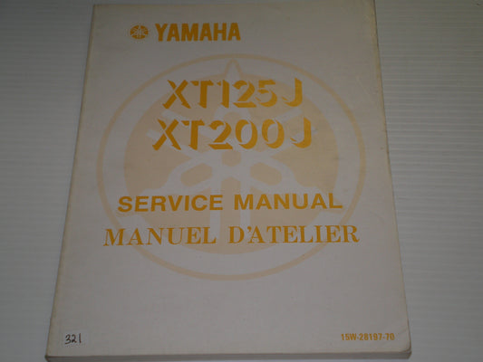 YAMAHA XT125 J   XT200 J 1982  Service Manual  15W-28197-70  #321