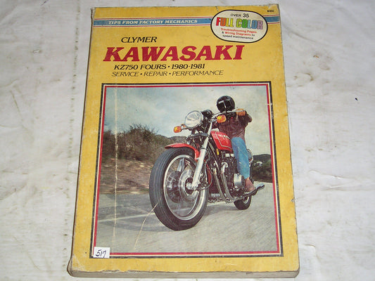 KAWASAKI KZ750 Fours 1980-1981 Clymer Service Manual M450  #517