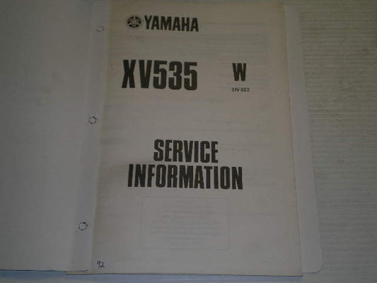 YAMAHA XV535 W  Virago 1989  Service Information Manual  2JV-SE2  #92