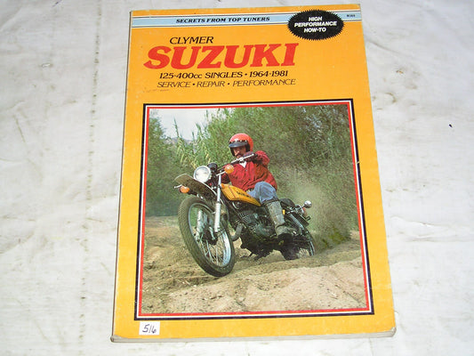 SUZUKI TC125 TC185 TM125 TM250 TM400 RV125 1964-1981 Clymer Service Manual M369  #516