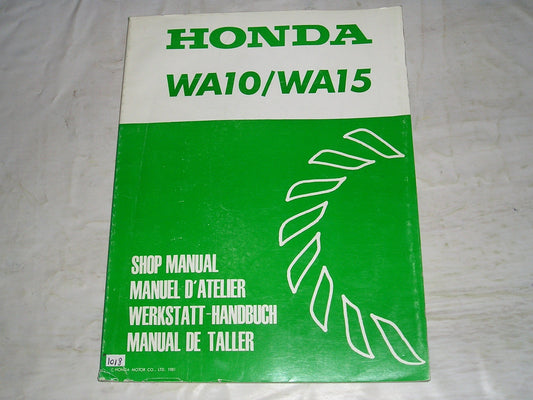 HONDA WA10  WA15 1982  Water Pump  Service Manual  66YB000  #1018