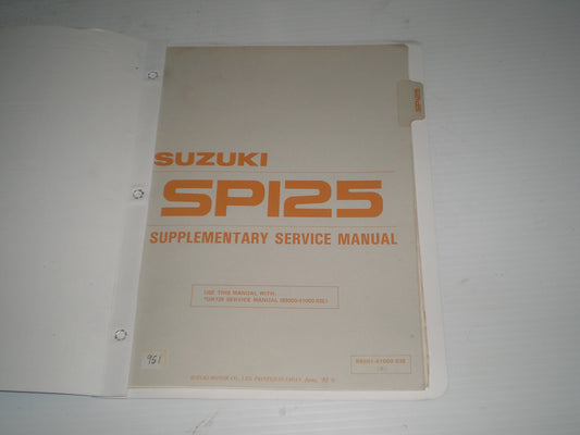 SUZUKI SP125 1986 Service Supplement Manual 99501-41000-03E #951