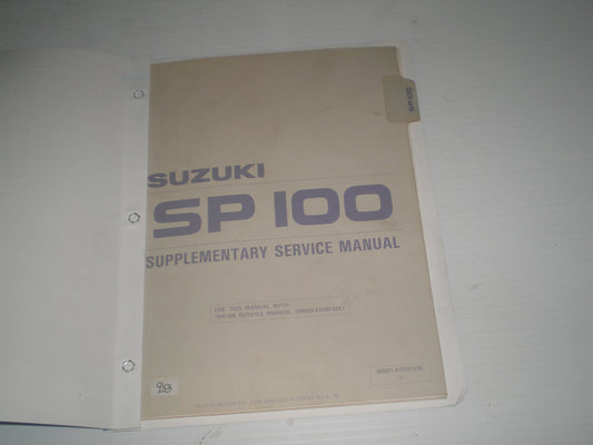 SUZUKI SP100 1983 Service Supplement Manual 99501-41010-03E #953