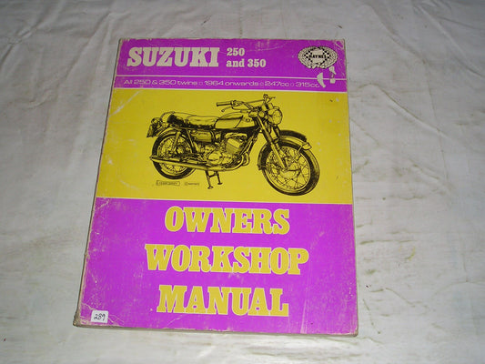 SUZUKI T20 T250 T305 T350 GT250 250 & 350 Twins 1964 on Haynes Owners Workshop Manual 120 #289