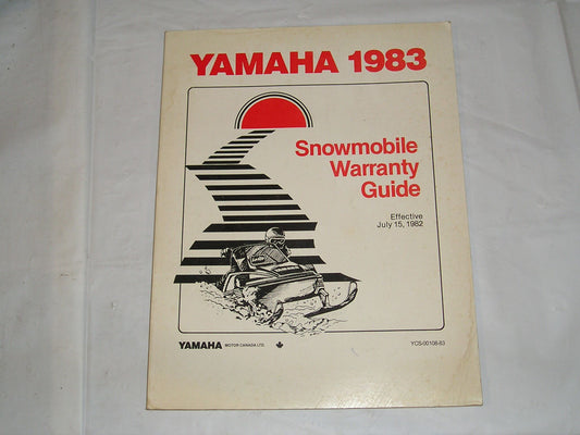 YAMAHA 1983 Snowmobile Warranty Guide Manual YCS-00108-83 #S142