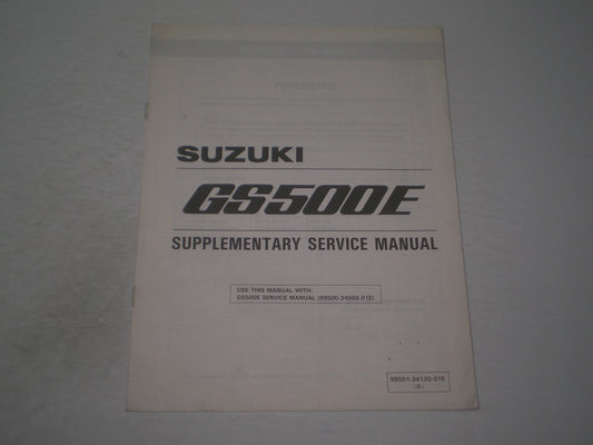 SUZUKI GS500E T 1996  Service Manual Supplement  99501-34120-01E  #1892