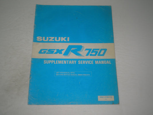 SUZUKI GSX-R750 H 1987 Service Manual Supplement  99501-37080-01E  #1928