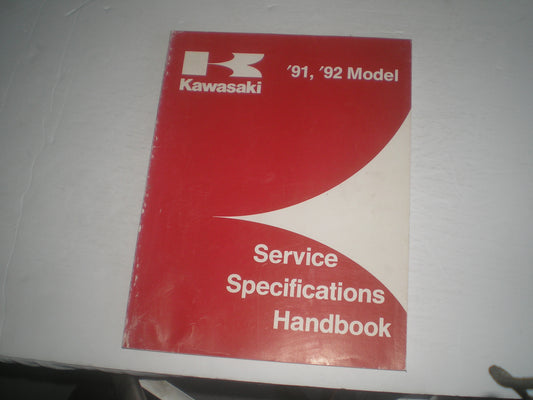 KAWASAKI 1991-1992 Model Service Specifications Handbook 99926-1020-01 #1342