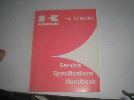 KAWASAKI 1992-1993 Service Specifications Handbook 99926-1022-01 #1433