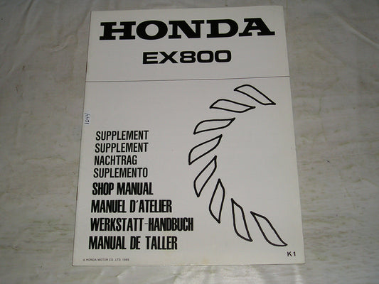 HONDA EX800 K1  EX800K1 1986  Generator Service Supplement Manual  66ZC000Z  #1044