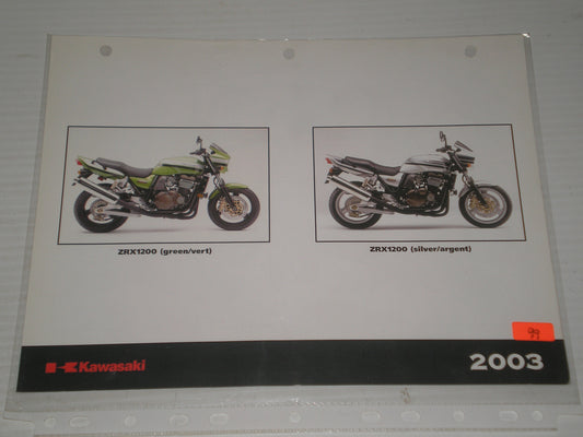 KAWASAKI 2003 ZR X1200 ZX-75 SALES BROCHURE # 99
