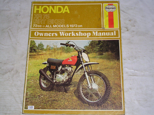 HONDA XR75  XR75K1 XR75K2  1972 on  Dirt Bikes All Models  Haynes Workshop / Service Manual 287   #788