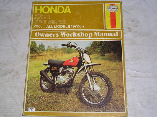 HONDA XR75 XR75K1 XR75K2 1972 on Dirt Bikes All Models Haynes Workshop / Service Manual 287 #788