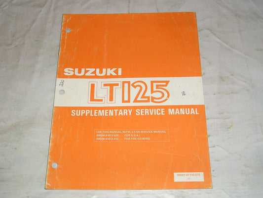 SUZUKI LT125 G 1986 Service Manual Supplement 99501-41090-01E #220
