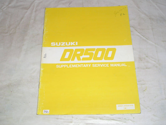 SUZUKI DR500 1982  Service Manual Supplement  99501-45020-01E   #312