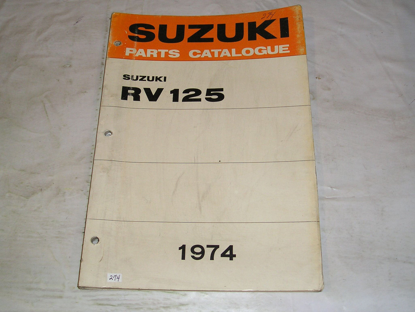 SUZUKI RV125 K L 1974  Factory Parts Catalogue  #274