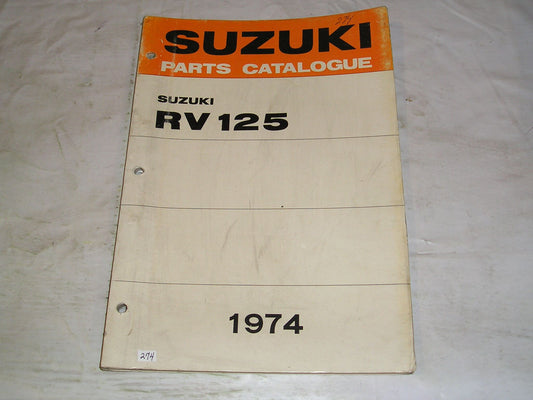 SUZUKI RV125 K L 1974  Factory Parts Catalogue  #274