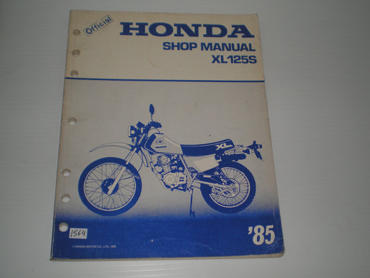 HONDA XL125S 1985 Service Manual MSKBI851I #1564