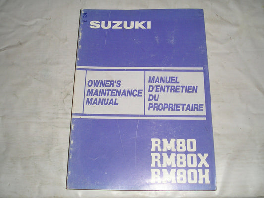 SUZUKI RM80 RM80X RM80H 1985 Owner's Maintenance / Service Manual 99011-20923-01B #A24