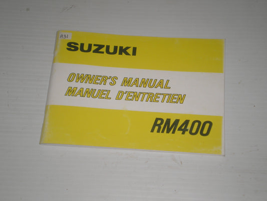 SUZUKI RM400 1979 Owner's Manual 99011-40420-28B #A31