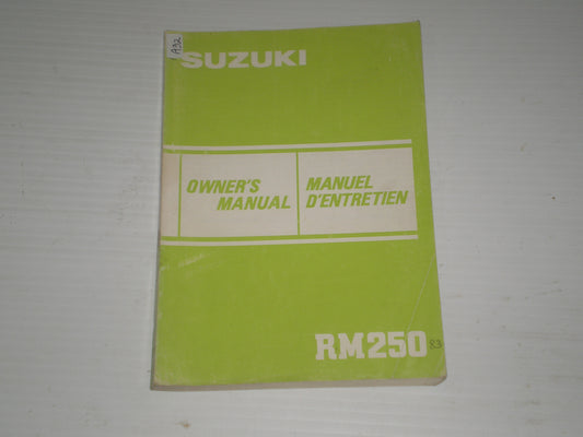 SUZUKI RM250 1983 Owner's Manual 99011-14321-01B #A32