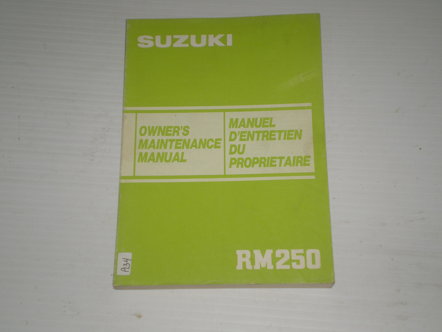 SUZUKI RM250 1985  Owner's Maintenance Manual  99011-14621-01B  #A34