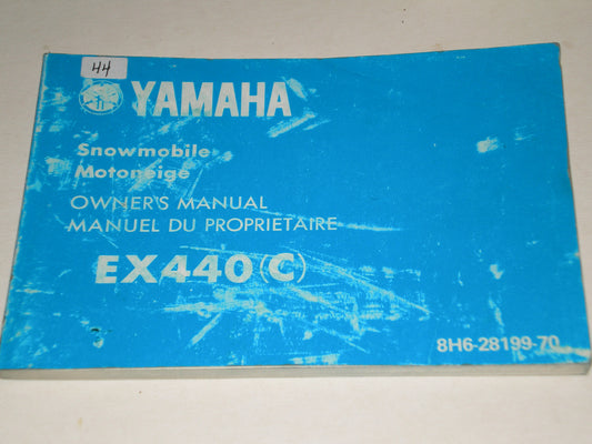 YAMAHA EX440 C Snowmobile Owner's Manual 8H6-28199-70 #A44