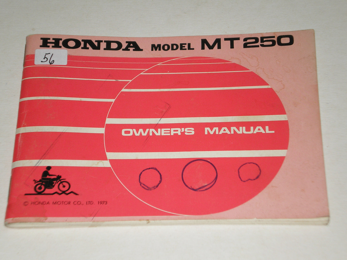 HONDA MT250  Elsinore  1973  Owner's Manual  3135801  #A56
