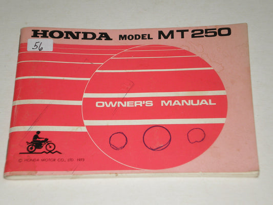 HONDA MT250  Elsinore  1973  Owner's Manual  3135801  #A56