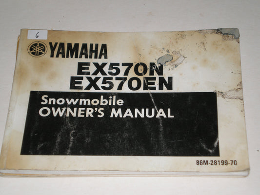 YAMAHA EX570 EX570N EX570EN Owner's Manual 86M-28199-70 #A6